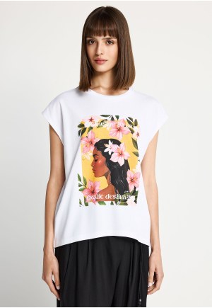 Women's sleeveless top with print 