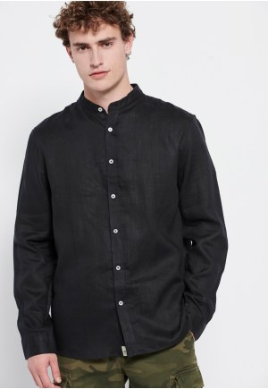 Mao neck linen shirt