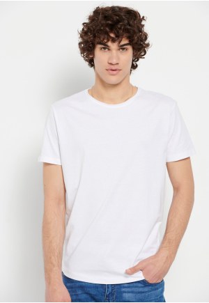 Loose fit raw cut neck t-shirt