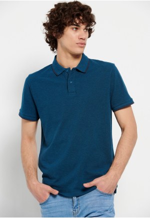 Essential polo shirt in melange fabric
