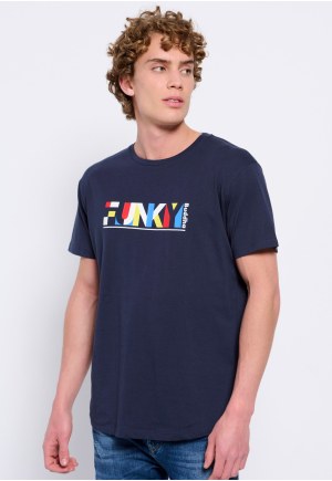 Loose fit colorblock printed t-shirt