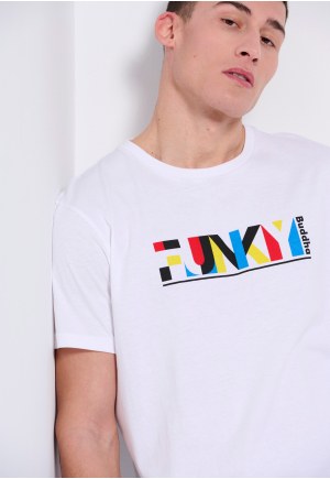 Loose fit colorblock printed t-shirt
