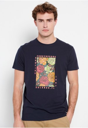 T-shirt με φλοράλ frame τύπωμα