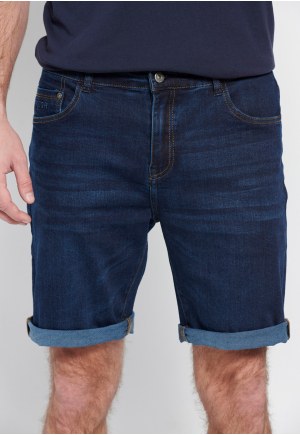 Denim shorts with washed effects