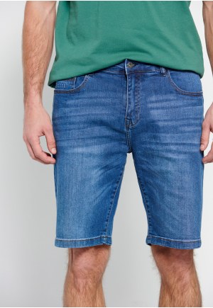 Denim shorts with washed effects