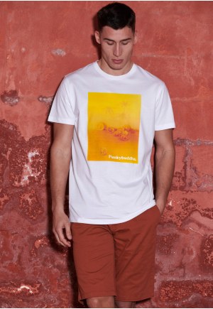 Photographic print crew neck t-shirt
