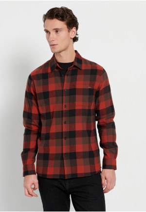 Flannel plaid shirt with pocket