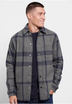 Oversized fit καρό overshirt πουκάμισο