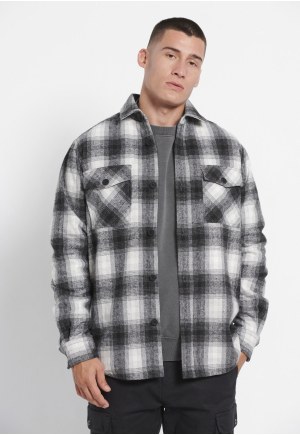 Oversized plaid flannel overshirt shirt