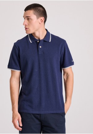 Polo shirt in melange fabric