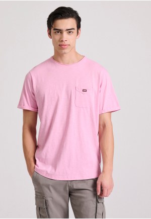 Βαμβακερό t-shirt με τσέπη στο στήθος
