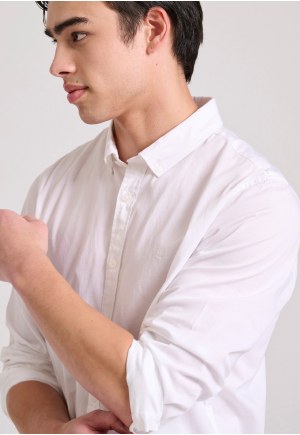 Men's cotton shirt garment dyed
