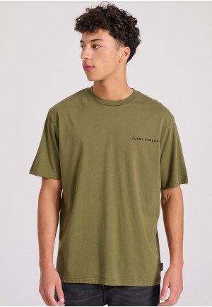 Relaxed fit t-shirt με embossed τύπωμα στην πλάτη