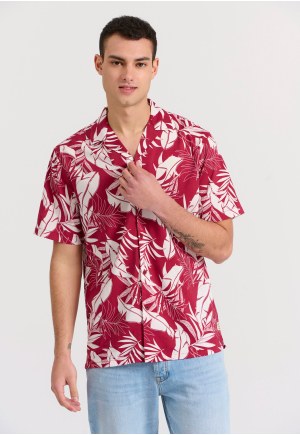 Short-sleeve resort shirt relaxed fit all over printed 