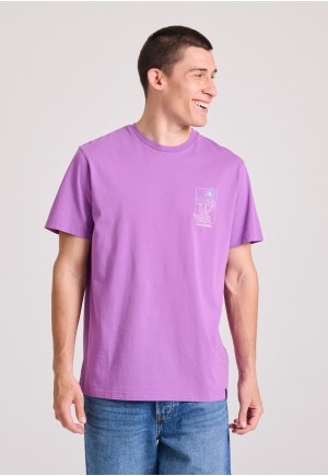 T-shirt με floral frame τύπωμα από οργανικό βαμβάκι