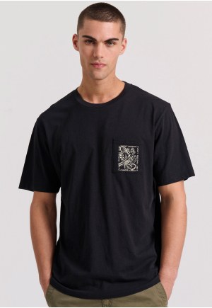 Relaxed fit t-shirt με tropical τύπωμα στην πλάτη