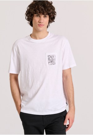 Relaxed fit t-shirt with tropical print on the back
