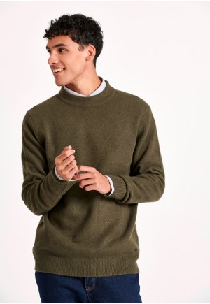 Ανδρικό πουλόβερ με στρογγυλή λαιμόκοψη
