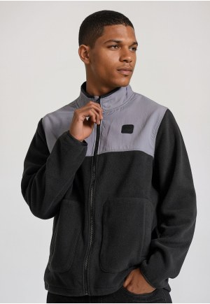 Oversized ζακέτα fleece με rubber logo