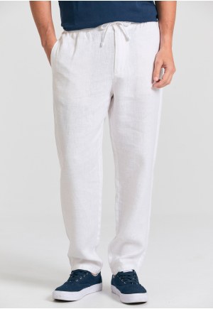 Ανδρικό comfort fit λινό chino παντελόνι