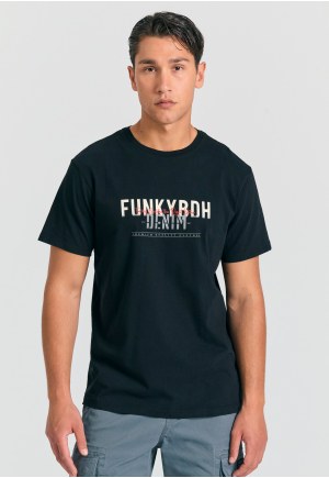 T-shirt με faded τύπωμα στο στήθος