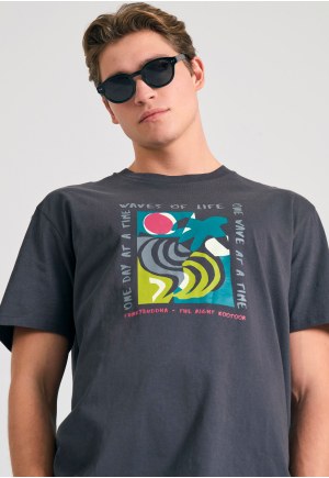 Relaxed fit t-shirt με abstract frame τύπωμα