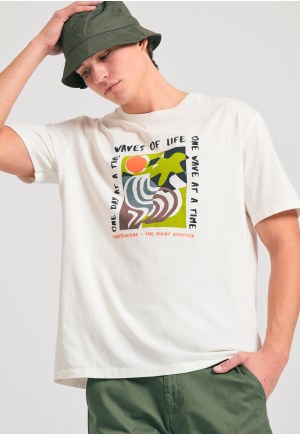 Relaxed fit t-shirt με abstract frame τύπωμα