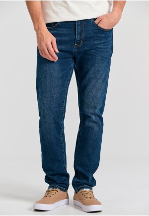 Slim tapered fit τζιν παντελόνι με ελαφρύ ξεθώριασμα