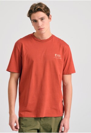 Relaxed fit t-shirt με ethnic look τύπωμα