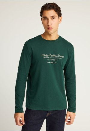 Μακρυμάνικο T-shirt με Funky Buddha τύπωμα στο στήθος
