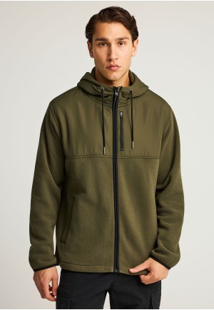 Men's zip-up hoodie in knitted fabric