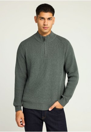 Ανδρικό half-zip πλεκτό πουλόβερ