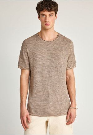 Regular fit garment dyed πλεκτή μπλούζα