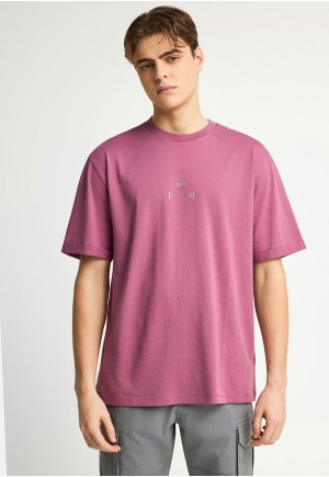 Ανδρικό relaxed t-shirt με τύπωμα στην πλάτη