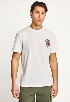 Men's cotton t-shirt with print on the back