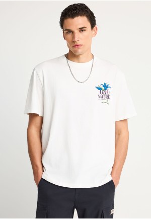 Ανδρικό relaxed t-shirt με τύπωμα στην πλάτη