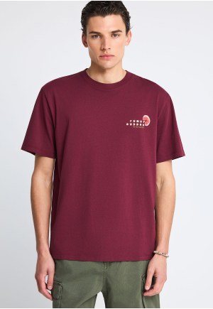Ανδρικό relaxed t-shirt με τύπωμα στην πλάτη