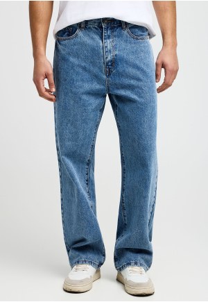 Ανδρικό baggy fit τζην με washed effects