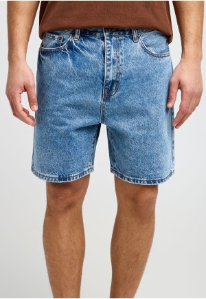 Ανδρική baggy βερμούδα τζην με washed effects