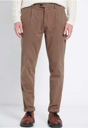 Men's pleated chinos - Marron label