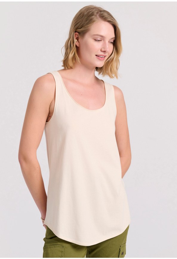 Tank top από οργανικό βαμβάκι με raw edges