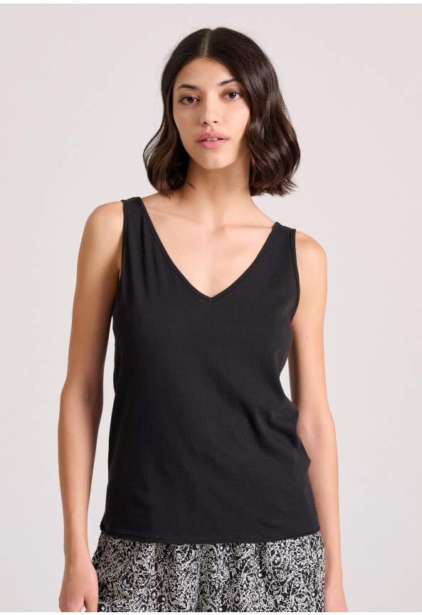 Γυναικείο tank top με raw cuts τελειώματα