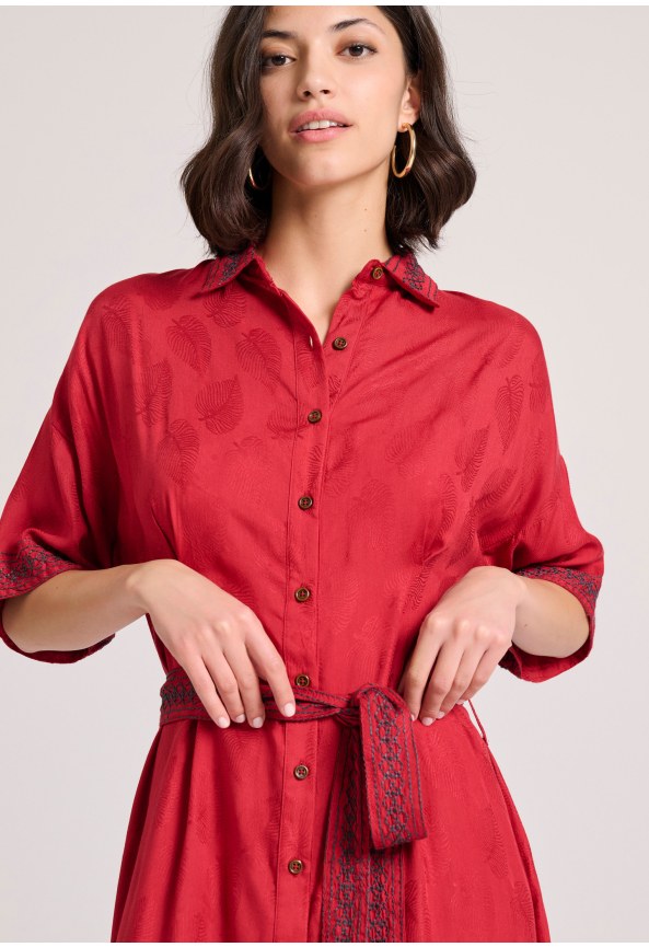 Midi semi-dress in jacquard weave