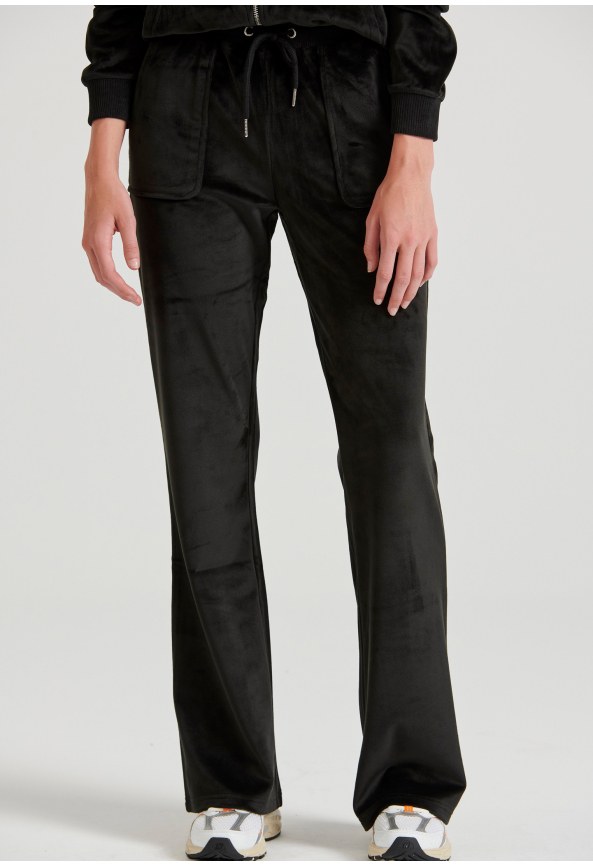 Flare fit παντελόνι φόρμας σε βελουτέ ύφασμα
