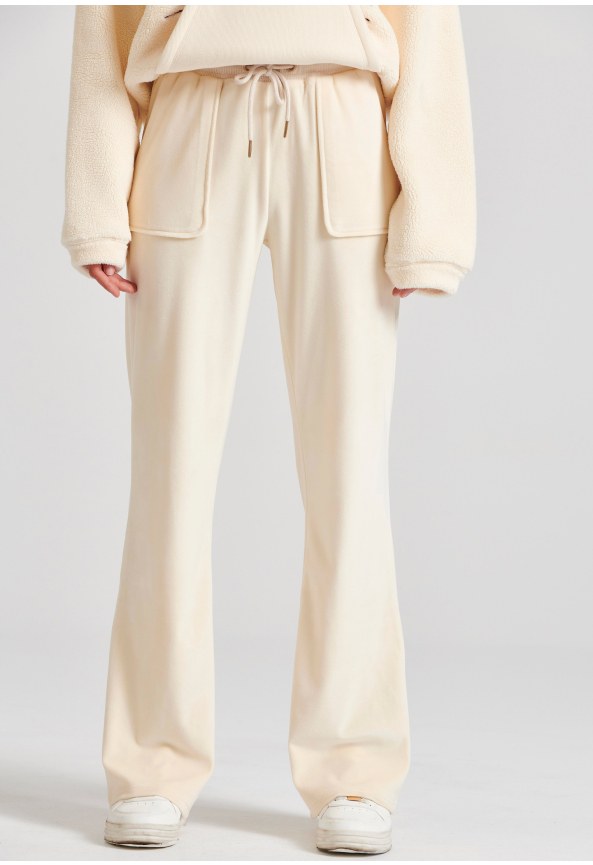 Flare fit παντελόνι φόρμας σε βελουτέ ύφασμα