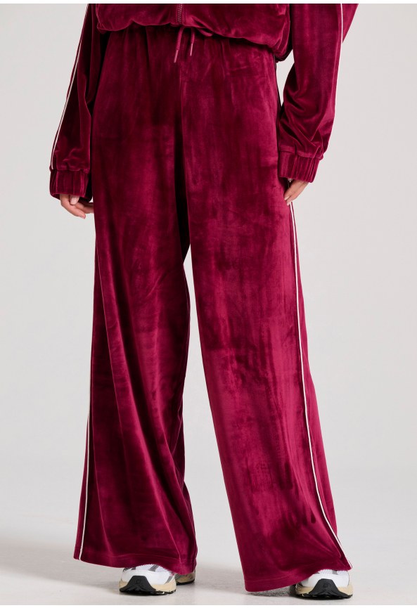 Wide leg fit βελουτέ παντελόνι φόρμας