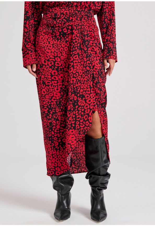 Εμπριμέ μίντι κρουαζέ φούστα