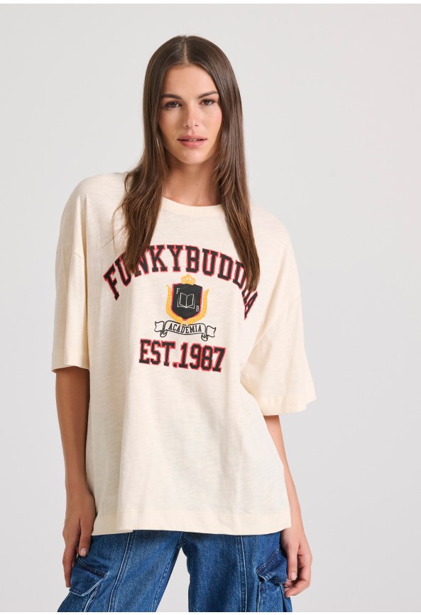 Loose fit t-shirt με Funky Buddha τύπωμα