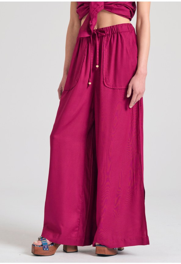 Loose fit παντελόνα από βισκόζη