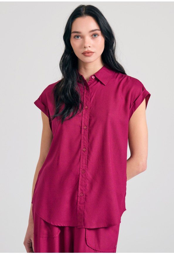 Γυναικείο loose fit πουκάμισο από βισκόζη